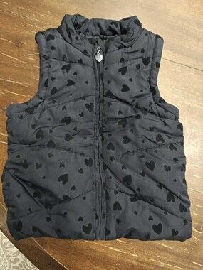 Kids Navy Heart-Print Puffer Vest - Bluezoo (Debenhams UK)